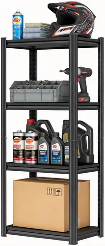 Miniatura 12 de Estantería de metal para garaje, estantes de almacenamiento de acero resistente, capacidad de 3000 libras, estante de metal ajustable de 5 niveles