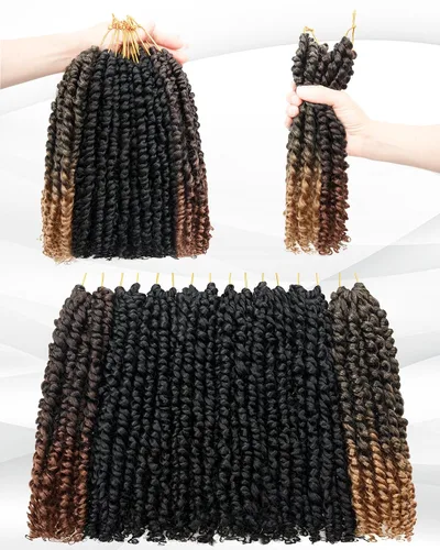 Miniatura 6 de Paquete combinado de cabello de ganchillo Passion Twist (6 paquetes 1B + 1 paquete T1B/27+1 paquete T1B/30), extensiones de cabello trenzado