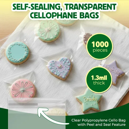 Miniatura 2 de Seal Fresh Bolsas de celofán autosellantes – 5 x 7 pulgadas (1000 unidades) – Bolsa de plástico transparente resellable para violonchelo – Bolsas