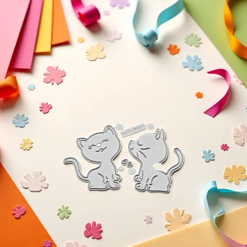 Miniatura 6 de Troqueles de corte de gatos para hacer tarjetas, plantillas de corte para álbumes de recortes, álbum de fotos, troqueles de papel decorativo