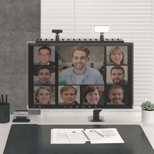 Miniatura 2 de Mount Plus MDS12-3 - Estante ancho todo en uno compatible con VESA para organizador de dispositivos, perfecto para reuniones en línea y transmisión