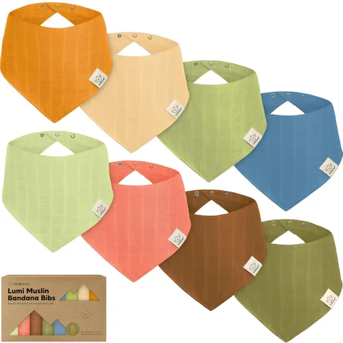 Miniatura 10 de KeaBabies Paquete de 8 baberos de muselina para niños y niñas, baberos de muselina bandana para bebés, niñas y niños, babeo recién nacido, dentición