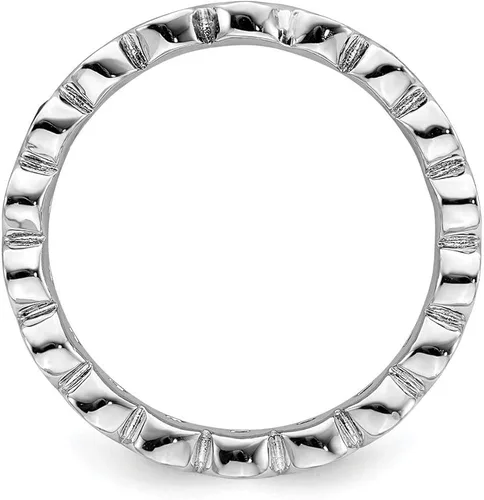 Miniatura 2 de Anillo de plata de ley 925 apilable creado zafiro azul septiembre piedra preciosa anillo eternidad