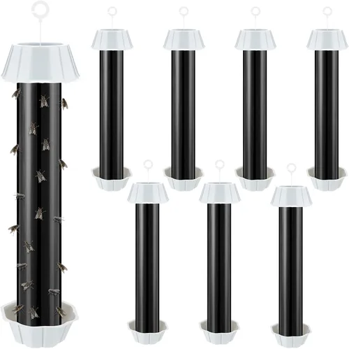 Miniatura 12 de Qualirey 8 trampas para moscas para interiores y exteriores, trampa adhesiva para moscas de frutas, para insectos domésticos, 10 x 2.5 pulgadas