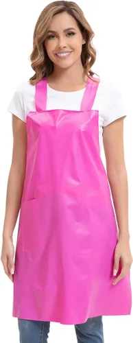 Nanxson Delantal impermeable de TPU con bolsillo, delantales de trabajo ligeros para niñas, estilo H para lavar platos, aseo de mascotas, jardinería