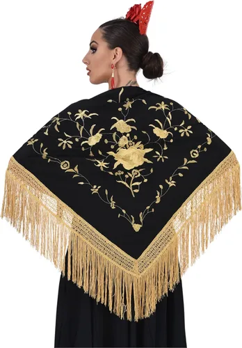 Miniatura 6 de Mantón Manila para baile flamenco. tamaño medio 63X31 pulgadas
