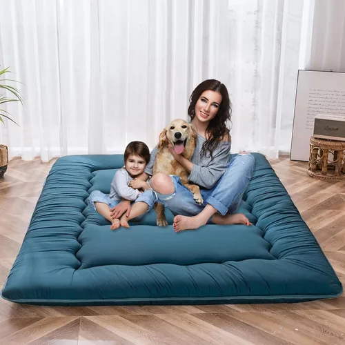 QQP Colchón de futón japonés plegable de tatami, tapete portátil para adultos y niños, tapete para dormir adecuado para campamento, habitación de
