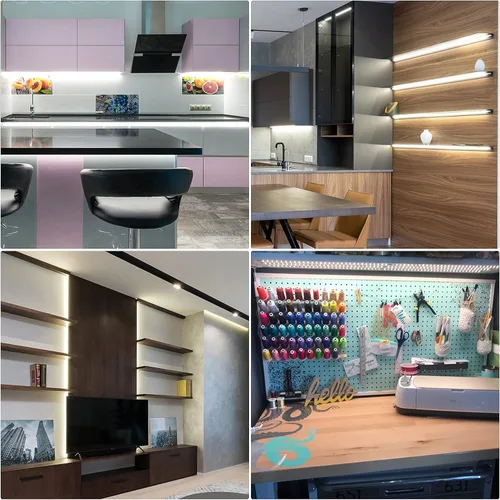 Miniatura 4 de WOBANE Kit de luz LED para pantalla, juego de barra de tira LED de 8 x 12 pulgadas, iluminación de gabinete para escaparate, estantería, encimera