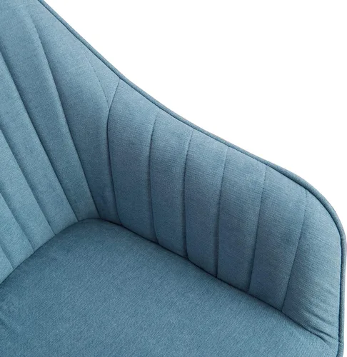 Miniatura 6 de Art Leon Silla de Oficina Sin Ruedas, Silla de Escritorio Moderna de Mediados de Siglo Sin Ruedas, Silla Giratoria de Acento con Patas de Madera