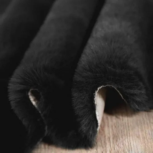 Miniatura 5 de ORINOVA - Alfombra esponjosa de pelo de conejo, alfombras esponjosas lavables para sala de estar, alfombra peluda negra para dormitorio, alfombras