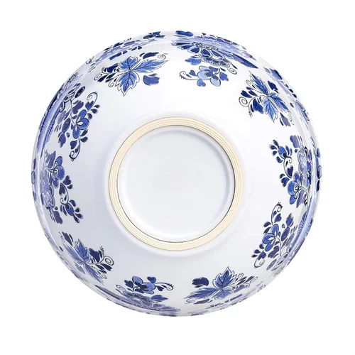 Miniatura 4 de Amazon Basics Tazón Redondo de Mezcla de Melamina Anidado con Tapa y Base Antideslizante, 5 Tamaños, Floral Azul y Blanco, Juego de 10, 4 Quarts, 3