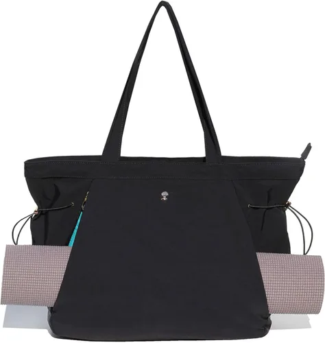 Miniatura 18 de ESVAN Bolsa de yoga para mujer, bolsas de hombro con cordón para oficina, entrenamiento, viajes, transporte, pilates, gimnasio y playa Púrpura
