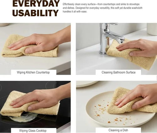 Miniatura 6 de Utopia Towels Juego de 12 paños de algodón – 100% algodón hilado en anillo, paños de franela de alta calidad, altamente absorbentes y suaves al