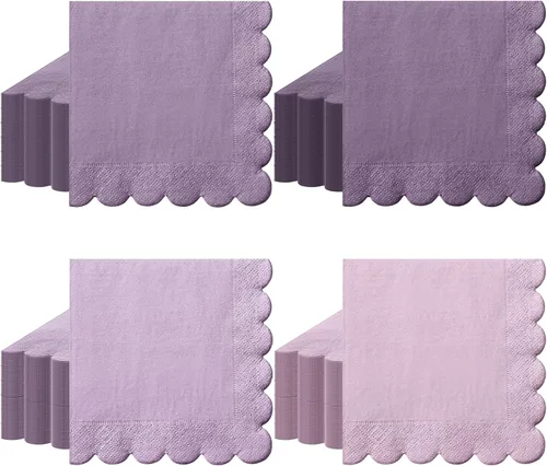 Miniatura 15 de Zhanmai 100 paquetes de servilletas de cóctel 5 x 5 pulgadas, servilletas con bordes festoneados, papel de color degradado para bebidas con bordes