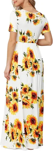 Miniatura 3 de Xpenyo Vestido Maxi de Maternidad para Mujer Casual Envolvente Largo para Baby Shower Embarazo