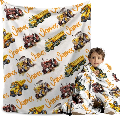 Miniatura 23 de Manta personalizada de bosque azul para niños y niñas, manta personalizada de animales salvajes, regalos para bebé, vaca, guardería, mantas