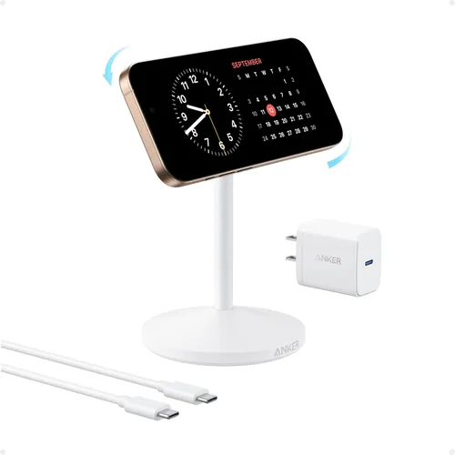 Miniatura 9 de Anker MagGo - Soporte compatible con cargador MagSafe para iPhone 17, estación de carga inalámbrica magnética rápida de 15 W, cargador inalámbrico