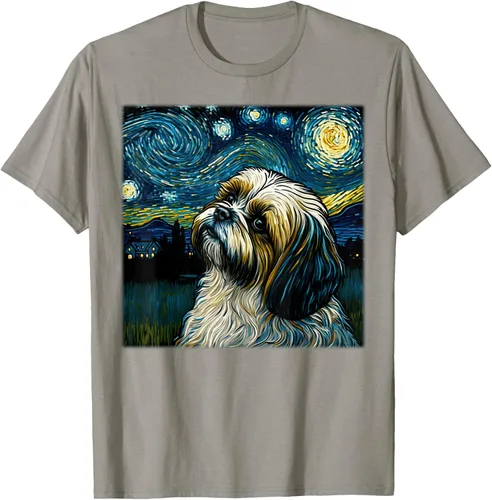 Miniatura 24 de Camiseta Surrealism Starry Night Shih Tzu Dog