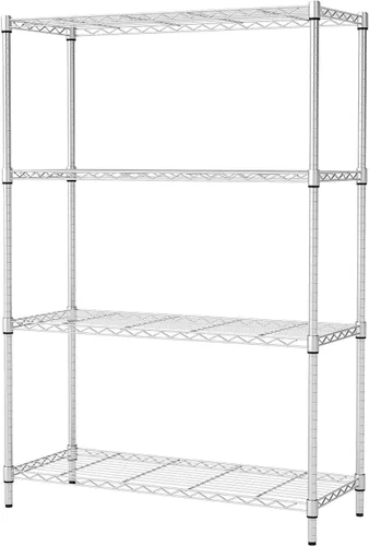 Miniatura 41 de BestOffice Estantes de almacenamiento de alambre de 5 niveles con ruedas 14x30x60 Cromo Estantes ajustables Estante de metal resistente