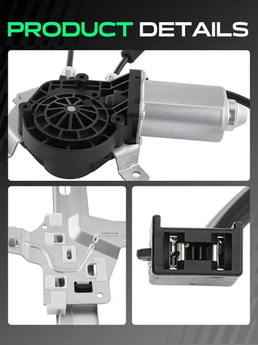 Miniatura 7 de YHTAUTO Elevalunas eléctrico delantero del lado del conductor con conjunto de motor de 2 pines para Ford E-150 E-250 Econoline E-350 E-450 E-550