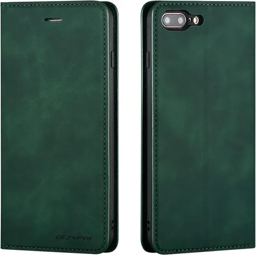 Miniatura 15 de QLTYPRI Funda para iPhone 6 Plus/6S Plus, cubierta de piel PU con tarjetero, funda tipo billetera con solapa magnética y a prueba de golpes - Vino