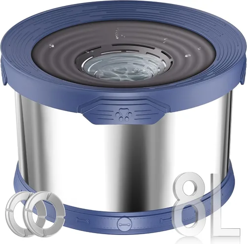 Miniatura 15 de UPSKY Cuenco de agua para perros sin derrames 8L acero inoxidable, 2.1 galones gran capacidad cuencos para perros a prueba de derrames