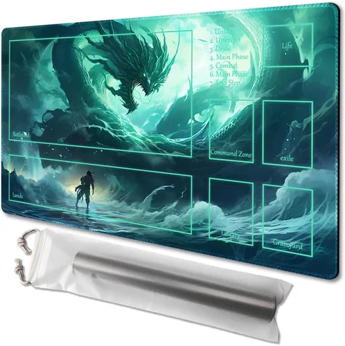 Miniatura 28 de MTG - Tapete de juego de tamaño 24 x 14 pulgadas, impresión antideslizante, ideal para entusiastas de los juegos de cartas, tapete de juego TCG