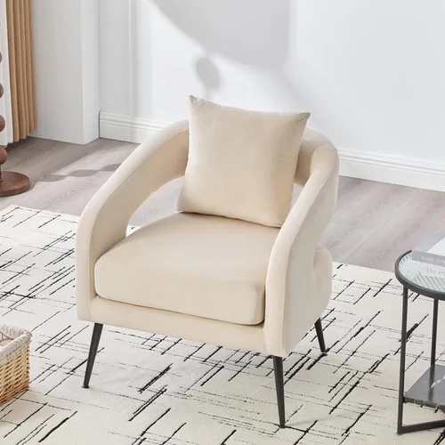 Miniatura 12 de Juego de 1 sofá biplaza pequeño y 2 sillas decorativas, juego de sofá y sillón de 3 piezas para sala de estar, moderno sofá de terciopelo con silla