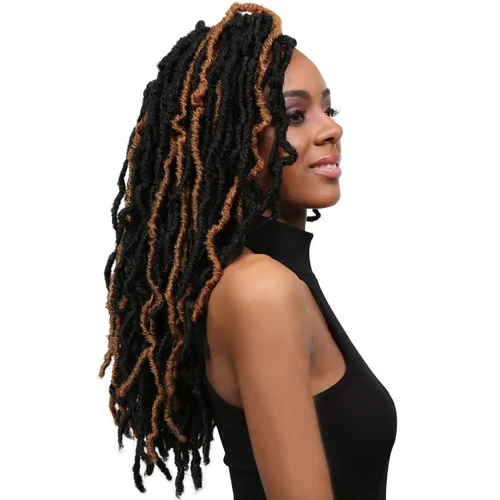 Miniatura 6 de Bobbi Boss - Trenzas de ganchillo sintéticas para cabello africano, raíces trenzadas, colección Nu Locs, 18 pulgadas, Paquete de 4, 99J