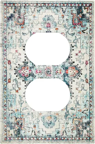 Miniatura 156 de Cubierta de Interruptor de Luz de Estilo Boho Vintage de los 70 Sol Arcoíris Champiñón Floral Rocker Individual 1 Gang Cubierta de Enchufe