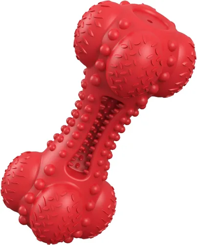Miniatura 10 de SCHITEC - Juguete masticable para perros con sonido, hueso de goma natural resistente y duradero con cepillo de dientes, indestructible para Azul