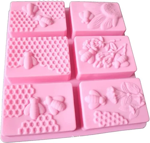 Miniatura 6 de 2 moldes rectangulares de silicona de abeja para jabón, moldes de panal para chocolate gelatina de caramelo, fabricación casera de manualidades