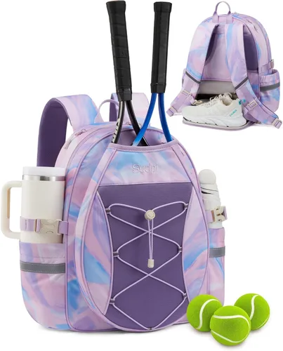 Miniatura 24 de Mochila de tenis Sucipi, mochila de tenis acolchada con bandolera cruzada, bolsas para raquetas de tenis resistentes al agua para mujeres y hombres
