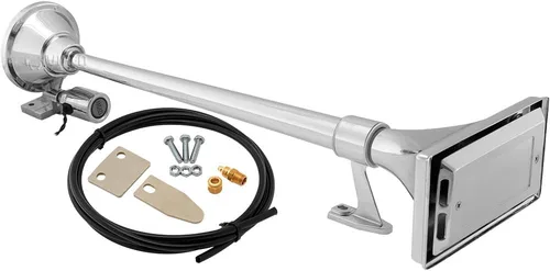 Miniatura 3 de Vixen Horns Bocina de tren para barco/camión/automóvil. Bocina de aire impermeable cromada doble trompeta + cubierta. Db súper fuerte. Acabado