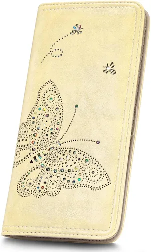 Miniatura 15 de KITEVIUN Cartera RFID para Mujeres Ultra Delgada Fina Cartera de Mujer Compacta Clutch Cartera Larga para Damas, 01-Blanco, Moderno