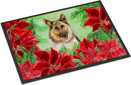 Miniatura 79 de Caroline's Treasures CK1311MAT Cavalier Spaniel Poinsettas - Felpudo de 18 x 27 pulgadas, tapete para puerta delantera, interior y exterior