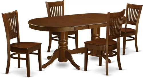 Miniatura 7 de East West Furniture VANC5-ESP-C - Juego de mesa de comedor de 5 piezas para 4 personas, incluye una mesa de cocina ovalada con hojas de mariposa y 4