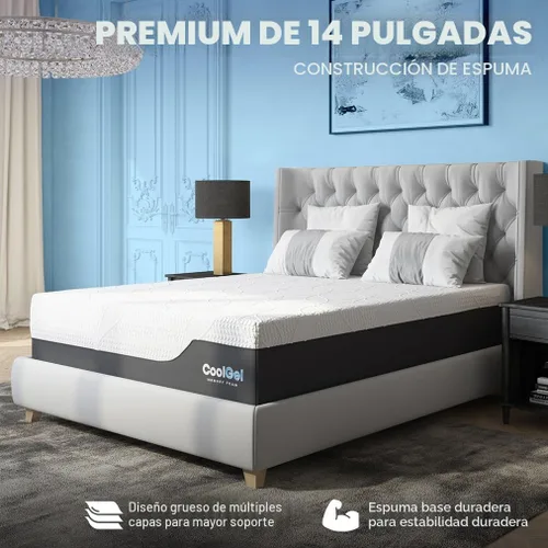 Miniatura 6 de Classic Brands Cool Gel Chill Memory Foam 14-Inch Mattress with Pillow, CertiPUR-US Certified, Mattress in a Box
