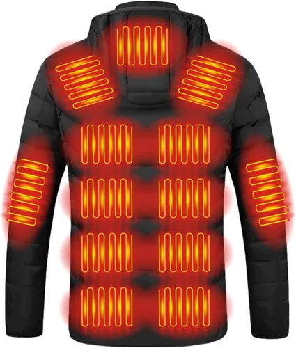 Miniatura 5 de Ssuyeuri Chaqueta térmica para mujeres y hombres, chaqueta de invierno cálida a prueba de viento, chaqueta gruesa de plumón mejorada recargable por