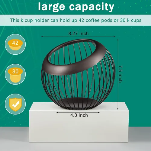 Miniatura 2 de Soporte para cápsulas de café, 2 unidades, soporte para cápsulas K de gran capacidad, organizador de tazas de acero inoxidable, resistente