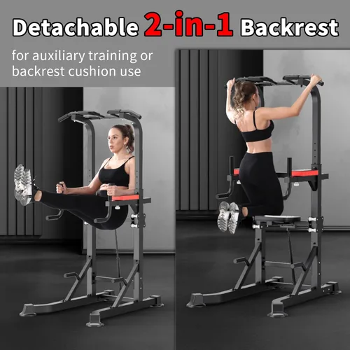 Miniatura 2 de K KiNGKANG Power Tower Dip Station, Multi-Function Assistive Trainer Pull Up for Home Gym Muscle Building and Beginner Exercises,Load 450LBS Negro