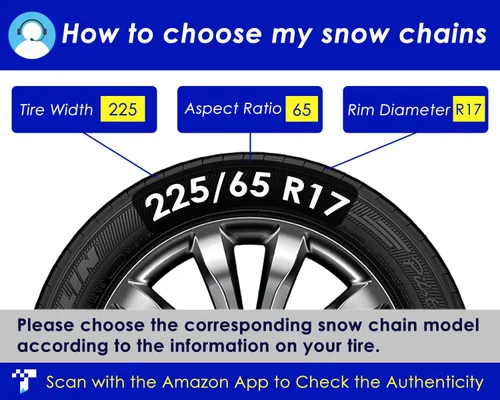 Miniatura 5 de Snow-Chains - Cadenas de neumáticos de fijación automática de 1 minuto de ajuste rápido, fácil instalación, cadena de tracción universal