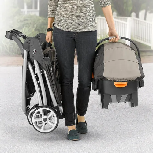 Miniatura 2 de Chicco Viaro Travel System, Viaro - Cochecito de plegado rápido con asiento y base KeyFit 30, Apex/negro