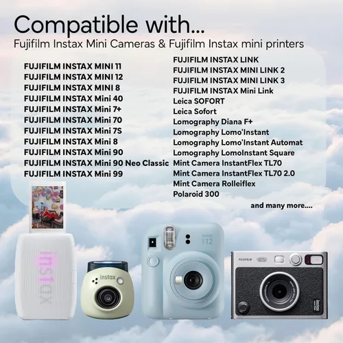 Miniatura 4 de Fujifilm Película Instax Mini para cámara instantánea con unidad flash USB Sandisk de 32 GB + 2 paquetes mini dobles (40 hojas) y paño de limpieza