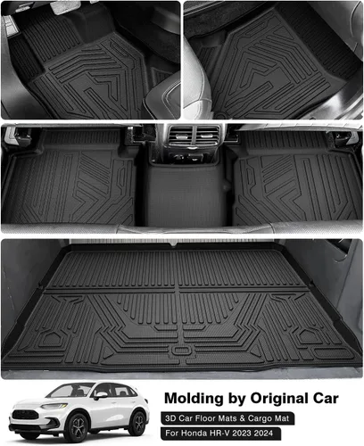 Miniatura 2 de Powerty Alfombrillas y forro de carga para Honda HRV HR-V 2023, 2024, 2025, 2026, accesorios de 2 filas de alfombrillas para todo tipo de clima