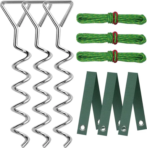 Kit de estaca para árboles, estacas de árbol en espiral resistentes para árboles inclinados, solución enderezadora para árboles jóvenes en mal tiempo