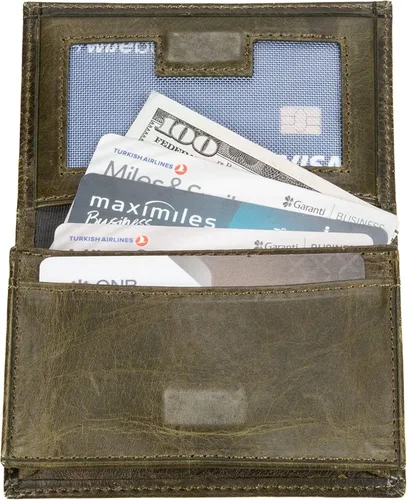 Miniatura 12 de Grande -3601 Cartera unisex, Gris (rustic gray), Pequeña funda magnética delgada y minimalista para tarjetas