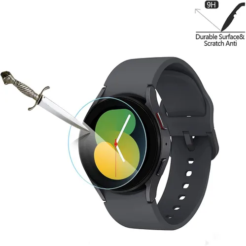 Miniatura 4 de Paquete de 4 protectores de pantalla para Samsung Galaxy Watch 5 de 1.575 pulgadas, 2.5D de alta definición 9H, película protectora de pantalla