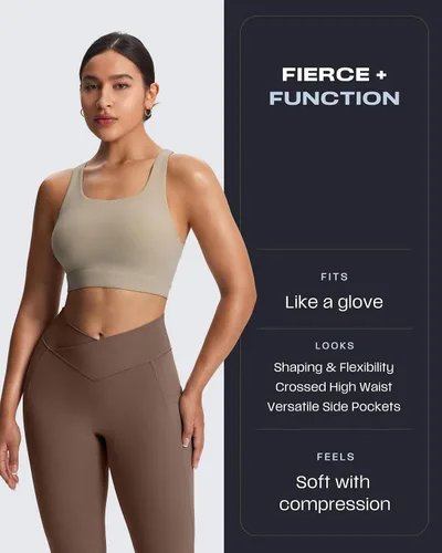 Miniatura 137 de Aoxjox Trinity - Pantalones de yoga de cintura alta con bolsillos para mujer, control de abdomen, cintura cruzada, leggings de entrenamiento suaves