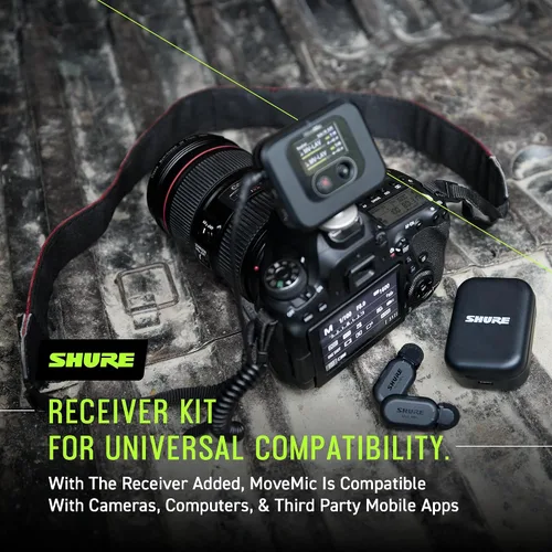Miniatura 9 de Shure MoveMic One - Micrófono Lavalier Inalámbrico Pro Directo al Teléfono para iPhone y Android, Micrófono Mini Bluetooth, 24 Horas de Carga